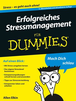 cover image of Erfolgreiches Stressmanagement f&uuml;r Dummies